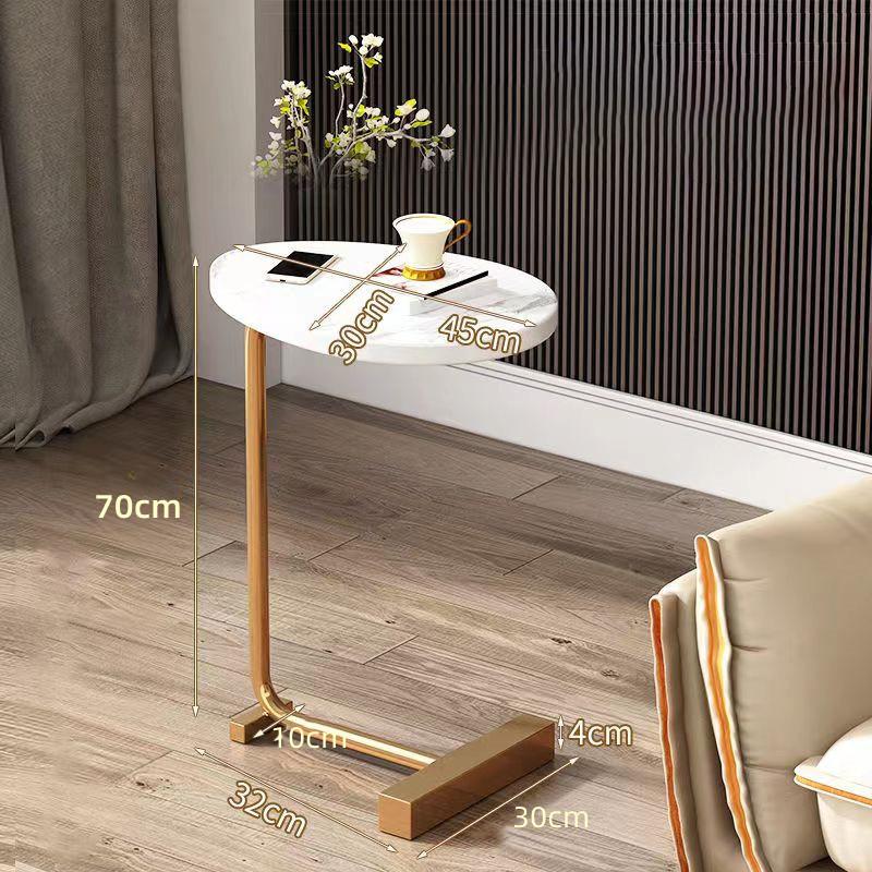 Light Luxury Metal Edge Desk Simple Coffee Living Room Bedroom Office Bedside Mobile Small Tea Side Table Home Decorations