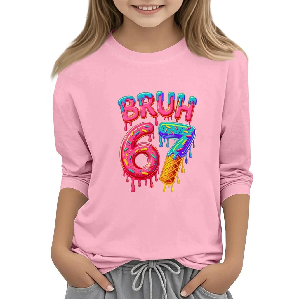 Dětská móda Tříčtvrteční rukáv Kulatý výstřih Potištěné Ležérní Tričko Top