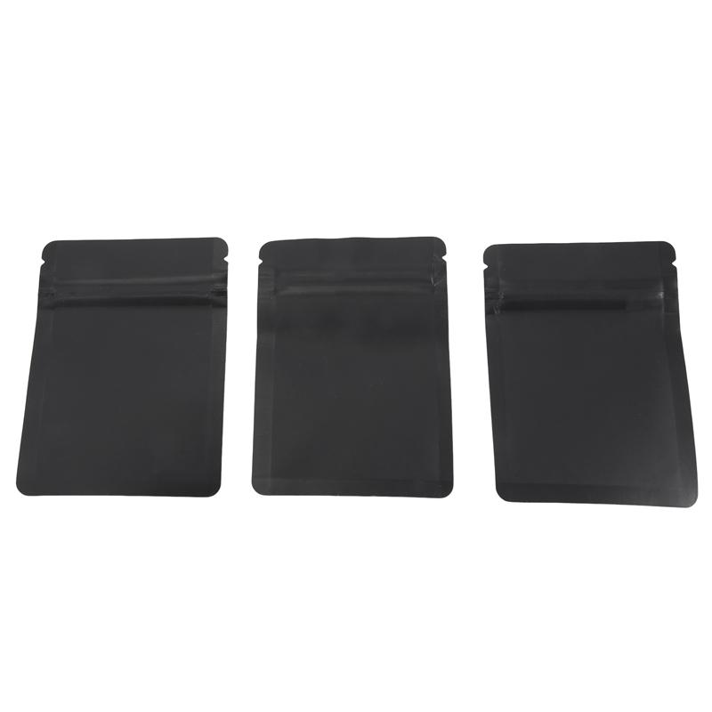 Abgh-100 Pack Geruchsdichte Beutel - 3 X 4 Zoll Wiederverschließbare Mylar-Beutel Folienbeutel Flacher Reißverschlussbeutel Mattes Schwarz Qualität