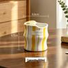 Ceramic Hand-Painted Striped Coffee Mug with Straw