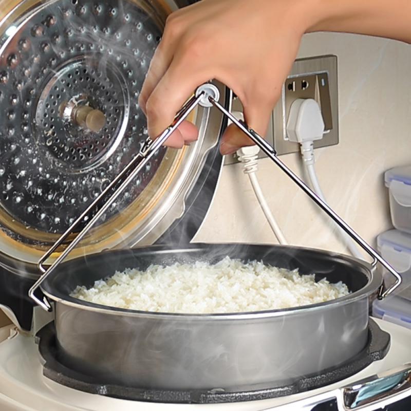 Kitchen Plier Tools Folding Stainless Steel Hot Bowl Pot Clip Dish Holder Steamer Heat Insulation Plate Tong Anti-Caliper Clamp
