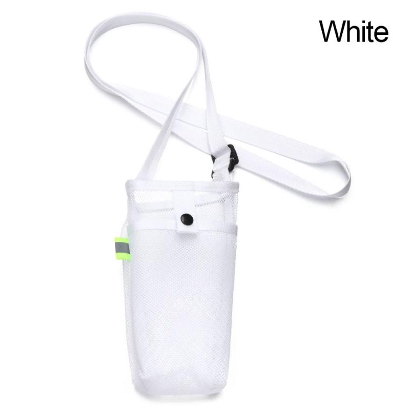 Water Bottle Cover Bag Pouch with Adjustable Straps Mesh Water Pouch Holder Shoulder Strap Black Bottle Carrier Insulat Bag