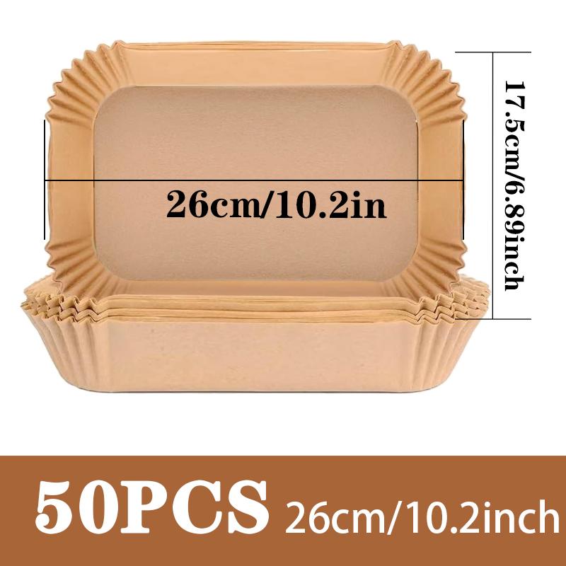 

50/100 шт., прямоугольная фритюрница, одноразовый вкладыш из пергаментной бумаги, маслостойкий бумажный лоток, антипригарный коврик для выпечки, аксессуары для фритюрницы