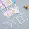 10Pcs New Plastic Card Sleeves With Lanyard Transparent Id Card Protective Cover Student Id Bus Card Holder