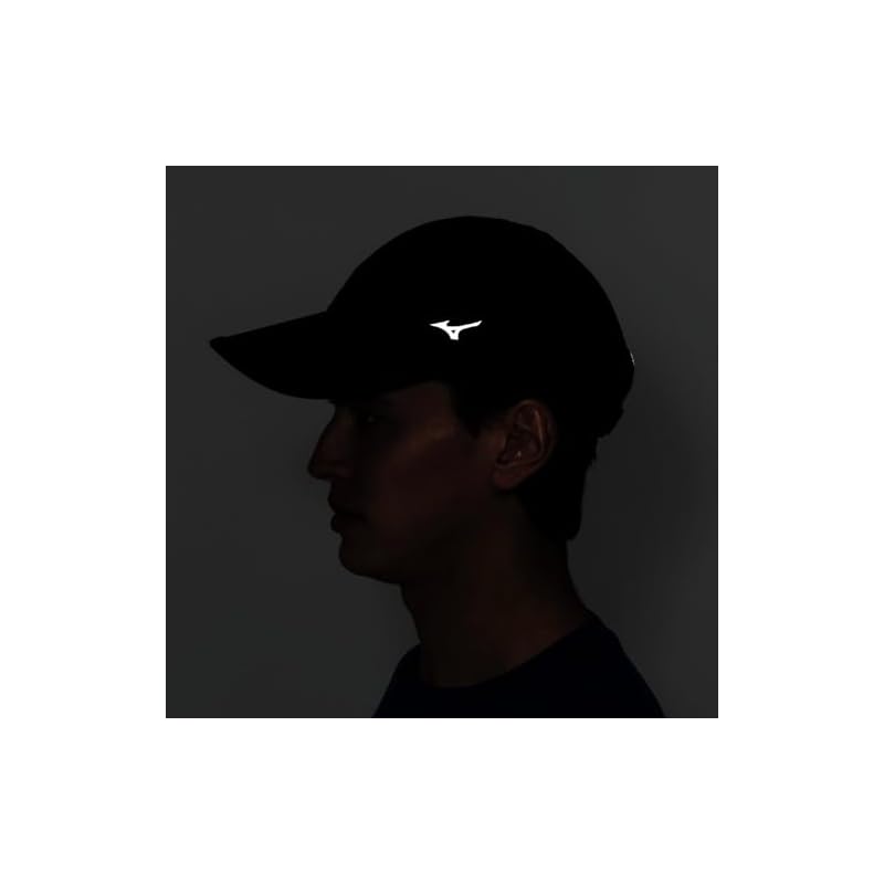 Running Cap, Water-Repellent Night Run Cap (with Reflective Elements), Water-Repellent J2MW1010, Unisex, Black, Size L
