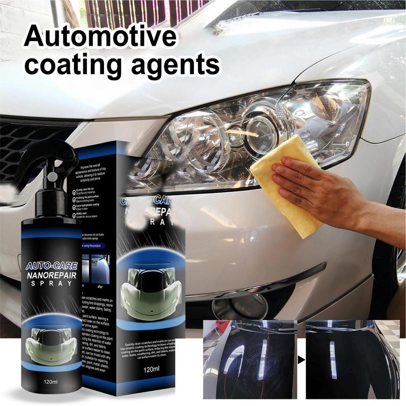 Spray Coating Agent For Cars 100ml Car Coating Polishing Spray With Cloth Hydrophobic Refurbish Agent Car Wax Polish Coating