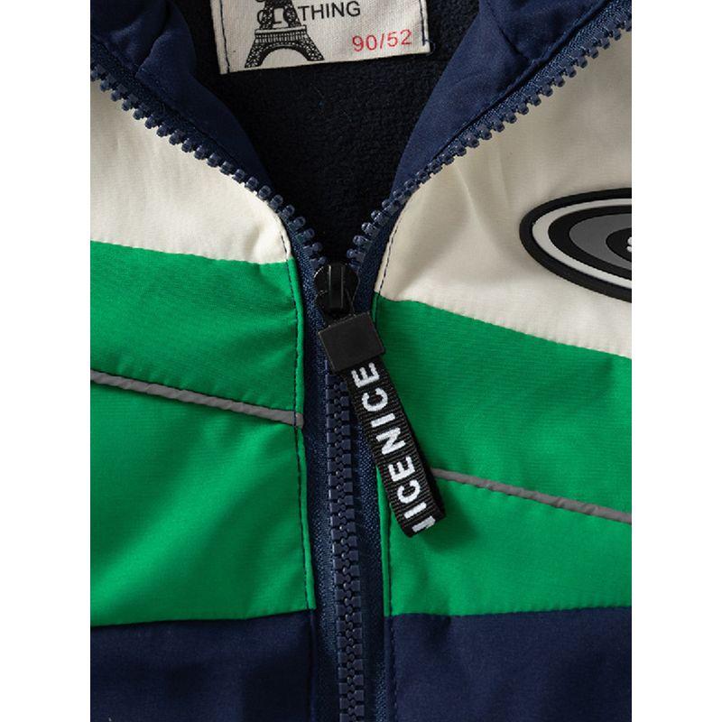 Children's Clothing Autumn and Winter Men's Baby plus Velvet Labeling Hooded Jacket