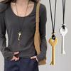 2026 Neue Mode Metall Schlüsselform Anhänger Halskette Koreanische Lange Seil Halskette für Damen Charm Schmuck Pullover Kette Zubehör