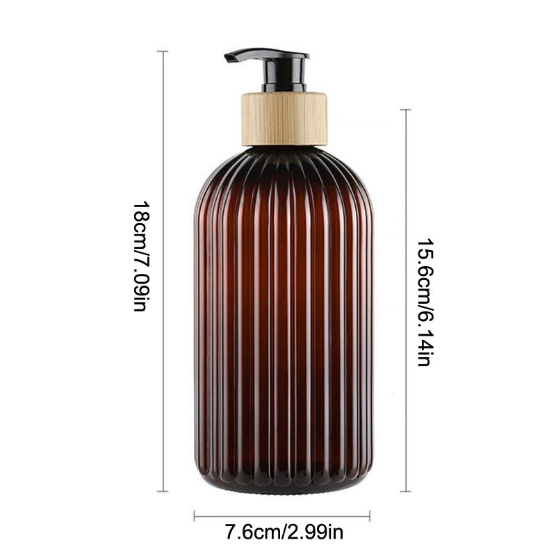 1/3 Stück 500ML Gestreifte Flaschen für Shampoo, Duschgel und Spülung, Nachfüllbare Flasche für Seifenspender in Küche/Bad