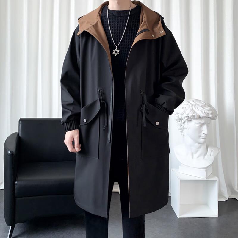 ROMON Men's Mid-Length Business Trench Coat