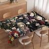 Christmas Vintage Farmhouse Tablecloth with Santa, reindeer & Xmas tree prints. Rectangular & round sizes for Xmas/New Year parties, kitchen, indoor &
