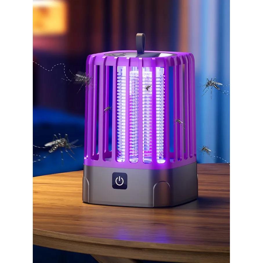 Mosquito fumigator, mosquito repellent for home. Portable insect lamp trap, electric fly swatter, purple