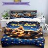 3pcs Custom Name "Yorkie Dreams Lights" Bedding Set Printed Bedding Set Duvet Cover Closure Includes 1 Duvet Cover & 2 Pillowcases Bedroom Decor