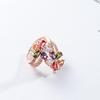 European & American Fashion Women's Colorful Zircon Flower Ring