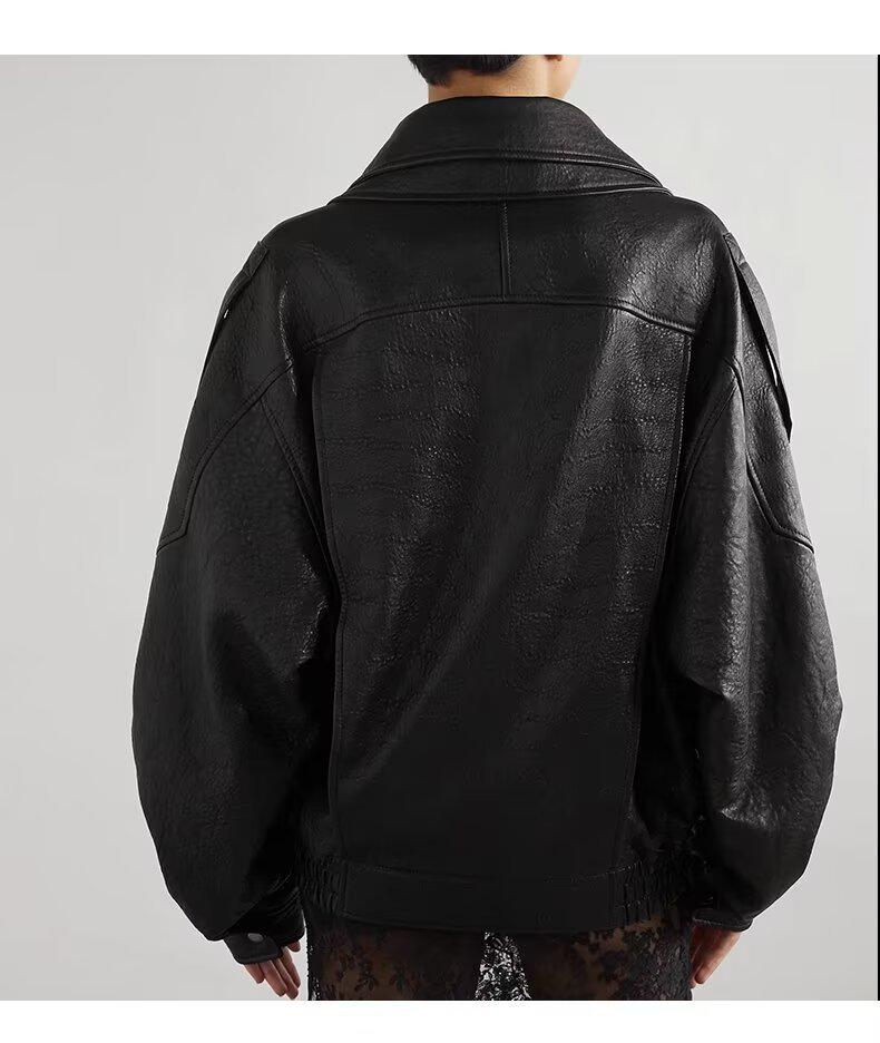Herren Retro PU Leder Motorradjacke: Strapazierfähiger, trendiger Herbststil, lässig cooler Mantel.