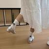 3 Pairs New Mid-calf Socks with Cute Bow At The Heel Women's Slouch Socks Spring/Summer