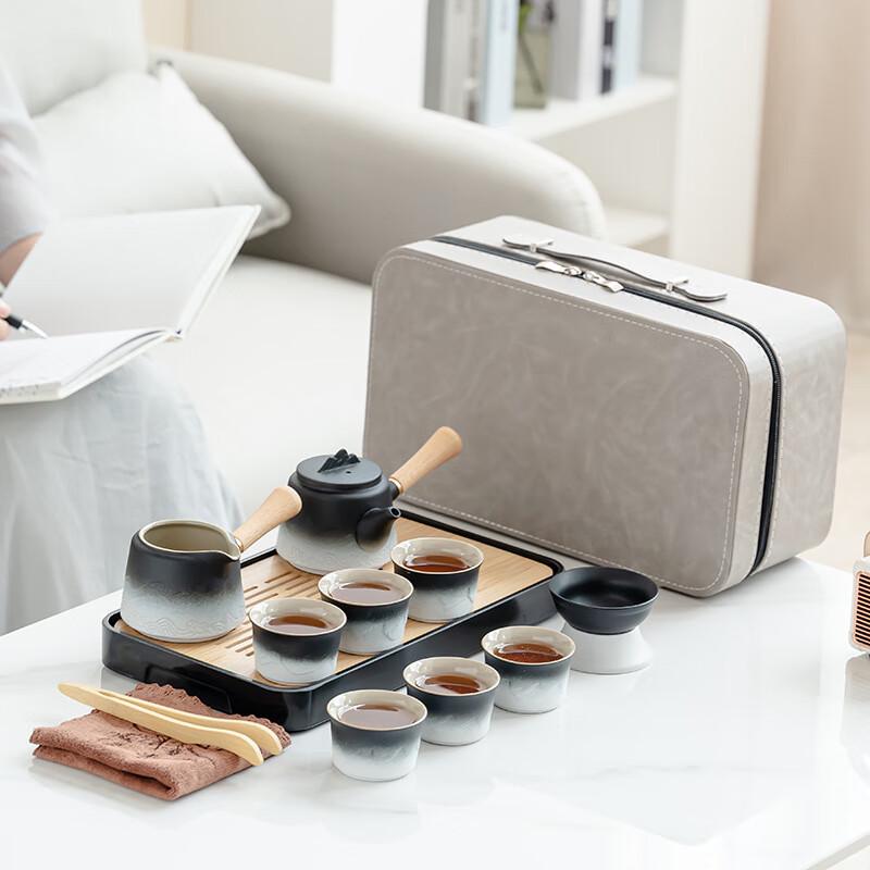 Gradient Ceramic Side-Handle Tea Set