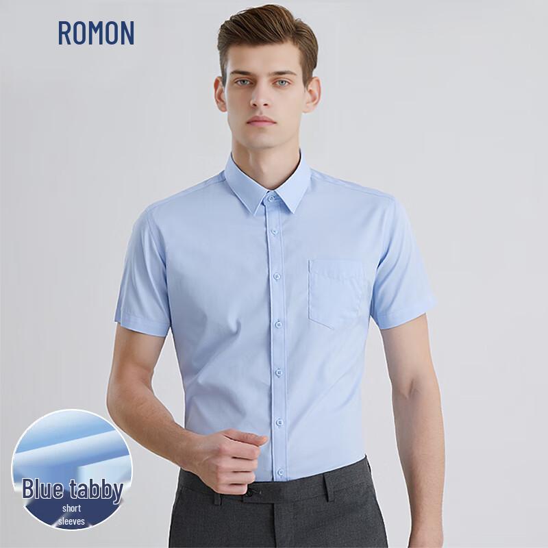 ROMON Men s Short Sleeve Business Work Shirt 39