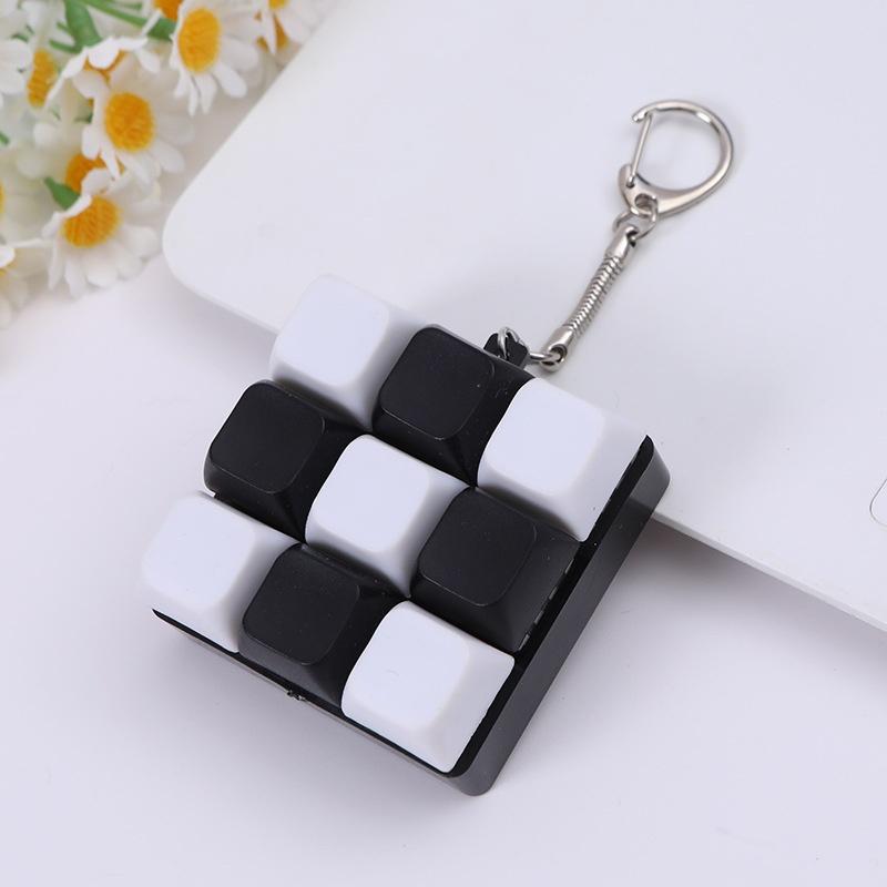 Button Keycap  Keychain 9 Keys Keyboard Decompression Toys Diy Keyboard Keychain Toys For Adult Gifts To Relief Pass Time