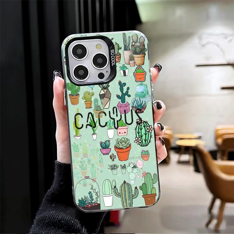 Cactus Pattern Shockproof Phone Case for iPhone 17 Air 16 16E 15 Pro Max 14 Plus 13 Mini 12 Back Cover Anti Fall Fundas