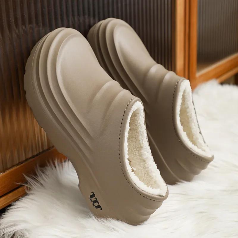 Waterproof Cotton Chef Shoes For Men Slip-Resistant Work Footwear Warm Plush Comfort Kitchen Specialized Shoes With Eva Outsole
