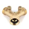 G3 4 Y Shape 2 Way Brass Hose Splitter with Water Faucet Ball Valve for Garden Greenhouse
