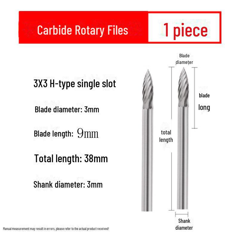 3mmX6 Tungsten Steel Carbide Rotary File for Electric Grinding - Small Metal Grinding Head