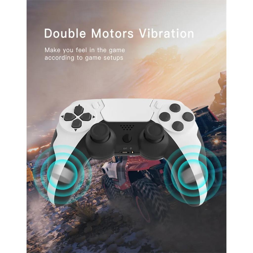 Wireless Controller BT Gamepad Double Vibration No Latency with Touchpad Microphone Earphone Port for PS4 PS3 PC