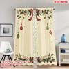 Set Of 2 Flat Printing Happy Christmas Fashion Curtains Holly Bauble Bow Digital Printed Polyester Drapes Holiday Curtain