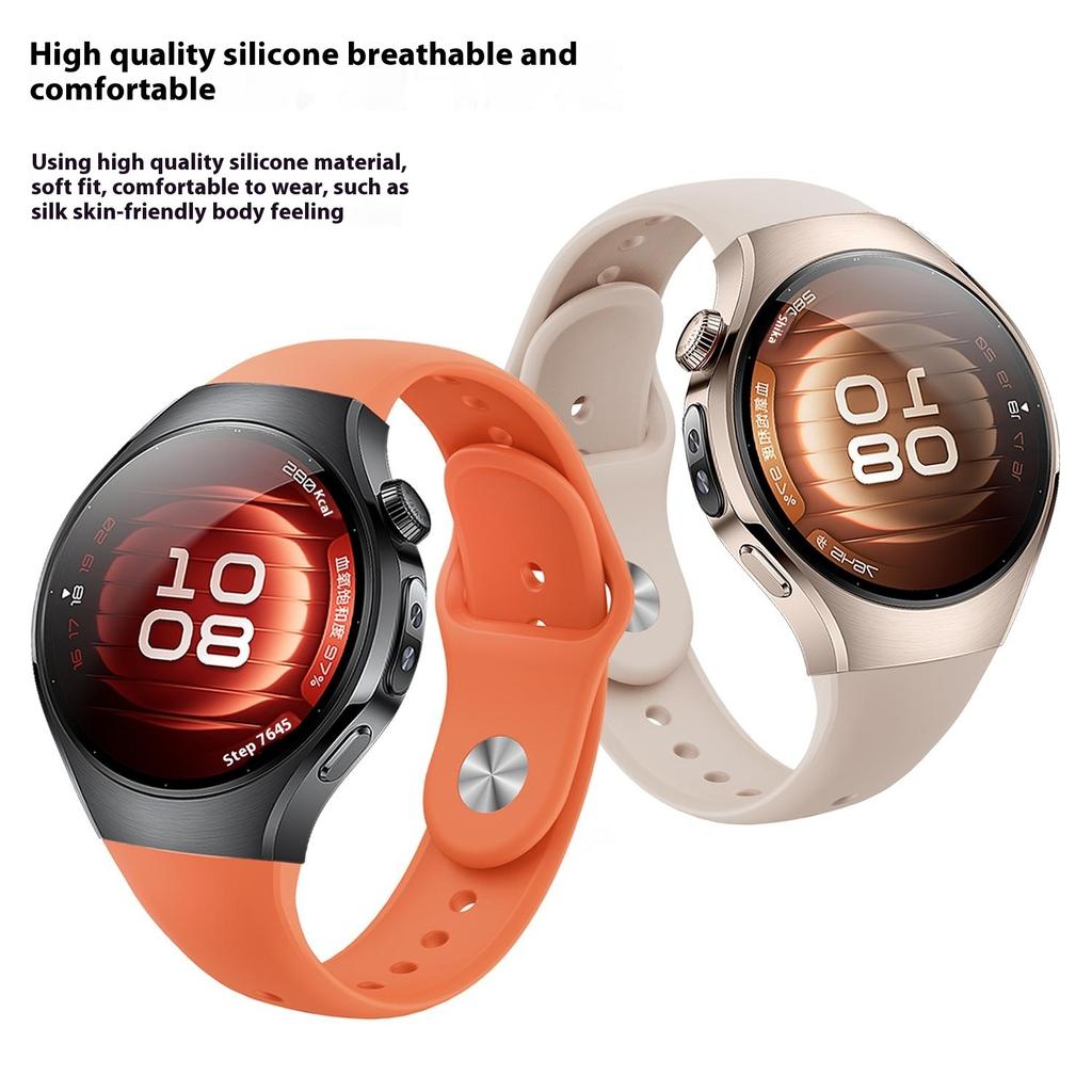 For Huawei Watch 5 42mm Smart Watch Band Reverse Buckle Silicone Wrist Strap