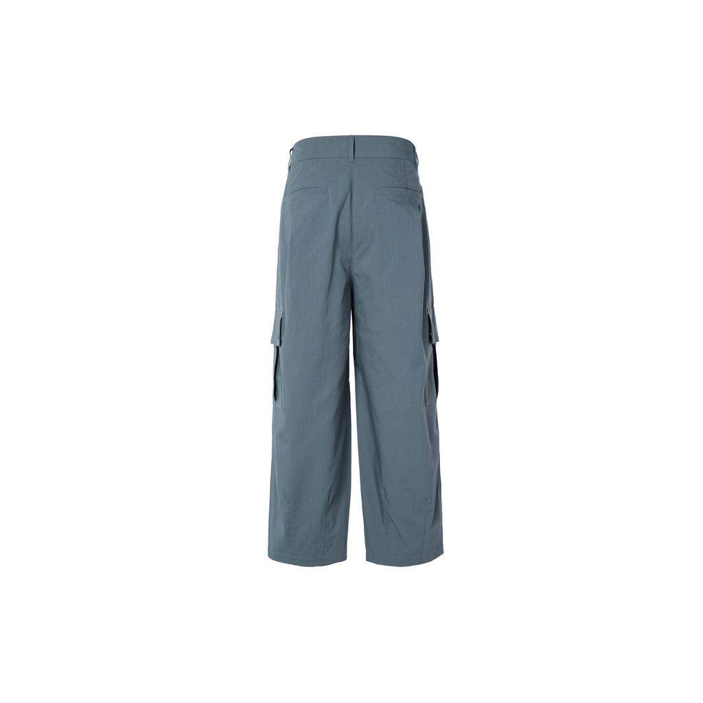 Adidas×CHARR FW22 Pure Color Flip-Cuff Pocket Detail Loose Knit Sports Pants Unisex Bottoms Blue HR3479