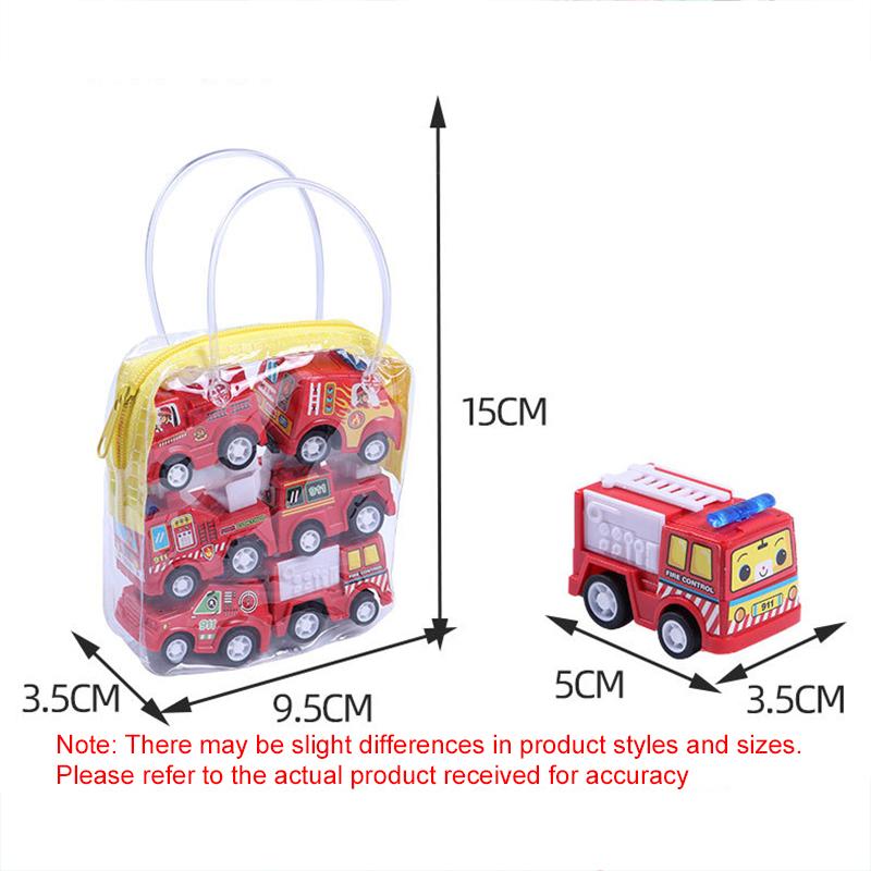 6Pcs/set Pull Back Car Set Party Favors Mini Inertial Engineering Vehicles for Kids Gifts Cartoon Cute Style Play Vehicles TMZ