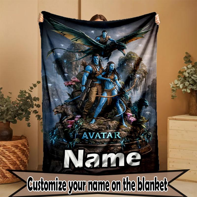 Custom Name Personalized Avatar Print Blanket, Home Decor, Bedroom, Sofa, Camping, Couch, Gifts for Birthday ChristmasEnthusiasts