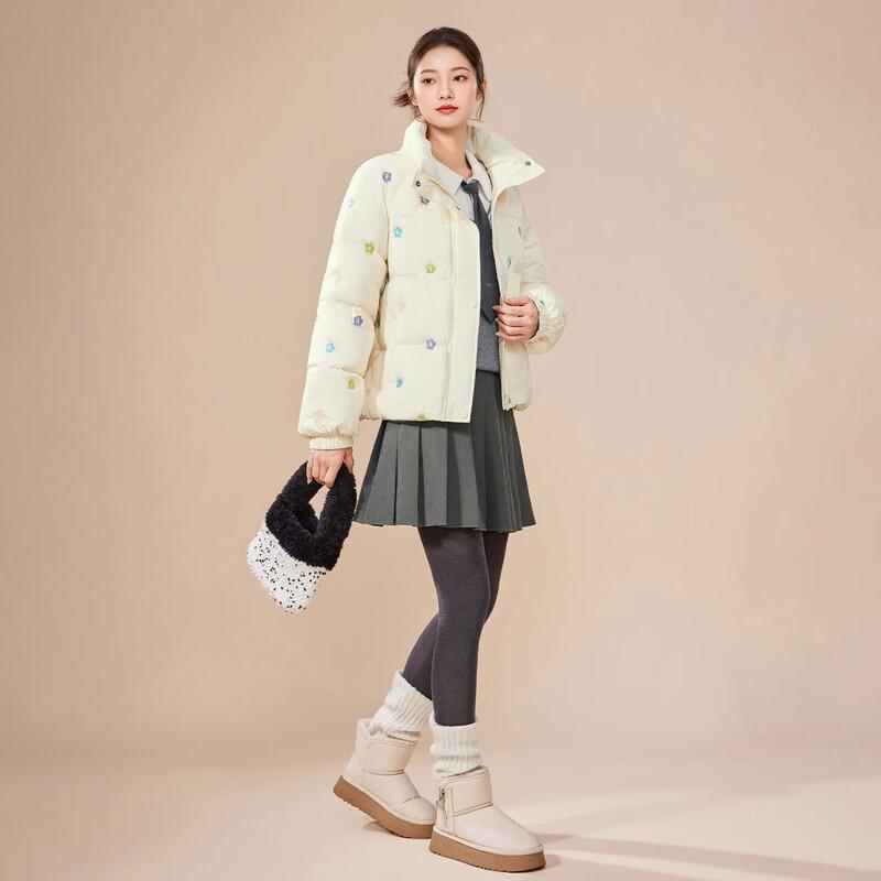 IEF Women's French Style White Duck Down Jacket