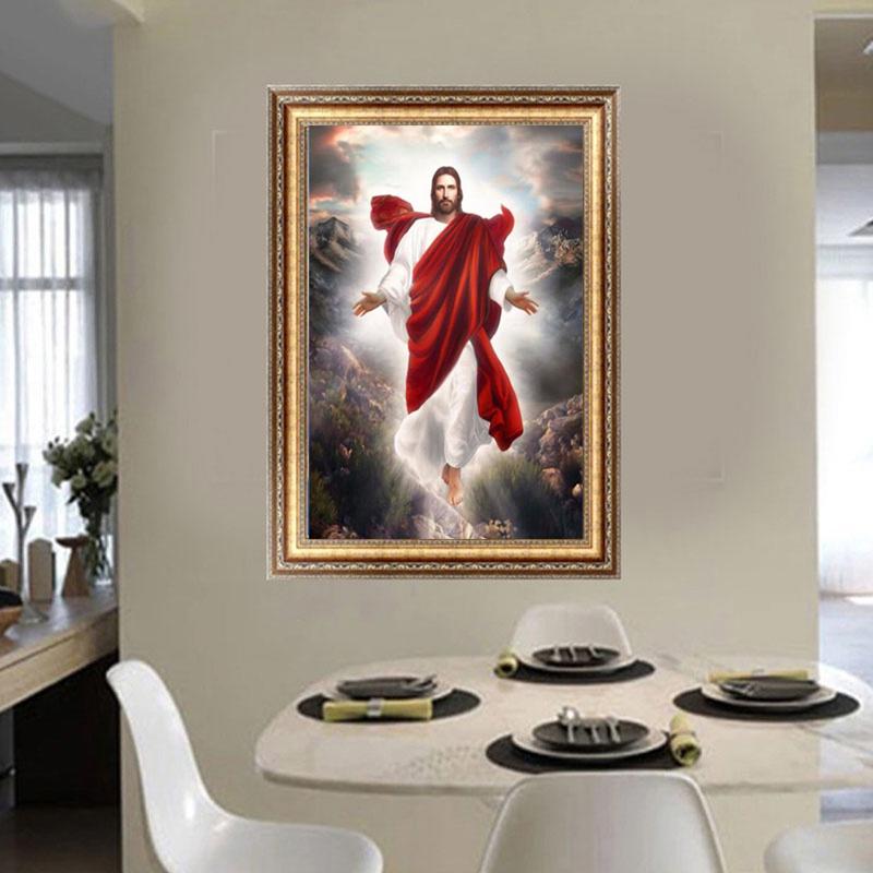 huacan 3D DIY Diamond Painting Cross Stitch Religion Jesus Icons Craft Mosaic Handmad Embroidery Home Decor