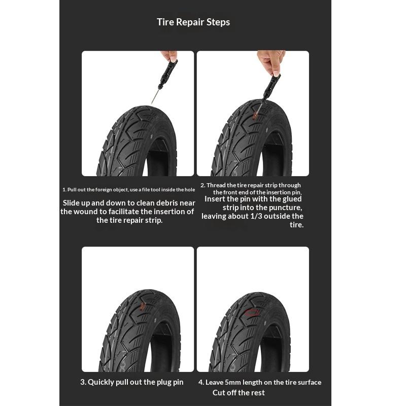 Portable Bike Tubeless Tire Repair Kit Puncture Sealant Rubber Stripes Road Bike Tire Maintenance Mini Bicycle Tools