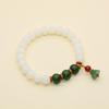 Natural White & Creamy Yellow Jade Bodhi Root Double-Strand Bracelet - New Chinese Design for Women