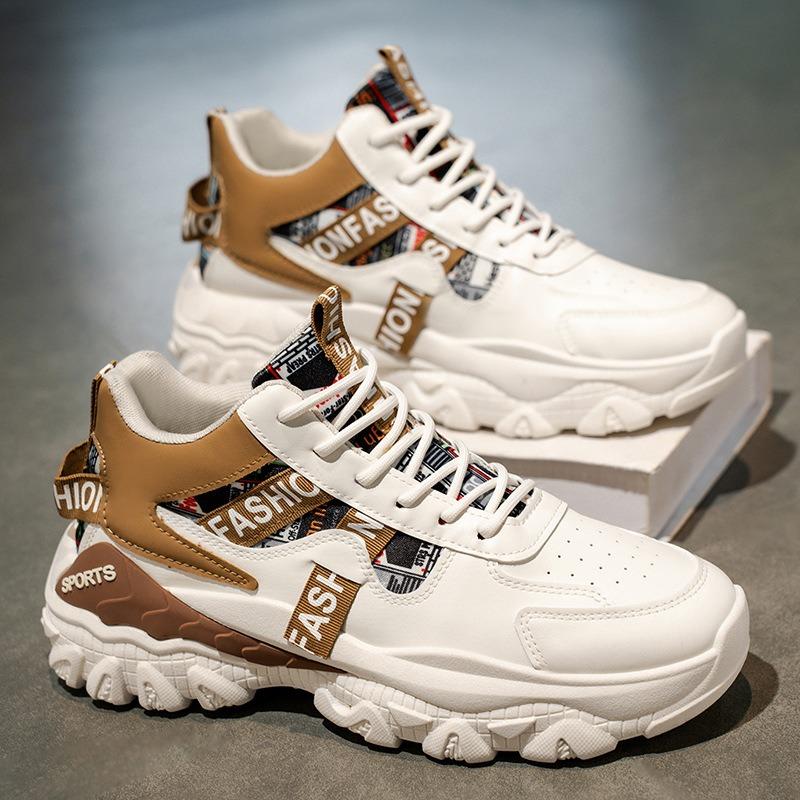 Autumn Men's Shoes New High-top Shoes Men's Sports Shoes Trendy Versatile Thick-soled Heightening Casual Running Shoes