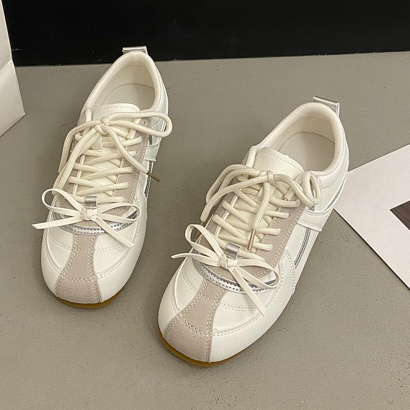 Silver Inner Height Increase Flat Bottom German Training Shoes Women's Shoes 2025 New Autumn and Summer Casual Sports Board Shoes Forrest Gump Shoes