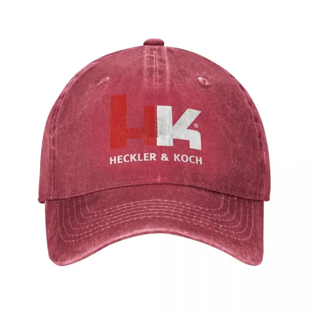 Casquette de Baseball Vintage Heckler Koch HK pour Hommes Femmes Denim Usé Lavé Snapback Chapeau Entraînements Chapeaux Souples Non Structurés Casquette