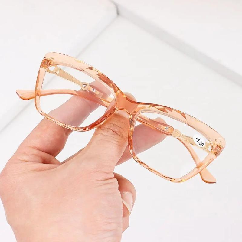 Fashion Cat Eye Square Frame Reading Glasses Urltra-Light Eye Protection Men Women Elegant Comfortable Eyeglasses +100~+400
