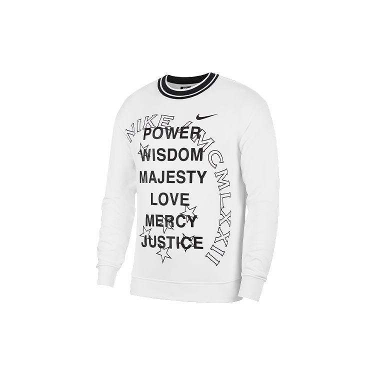 Nike Alphabet Printing Casual Crew Neck Sweatshirt White CJ4963-100 M