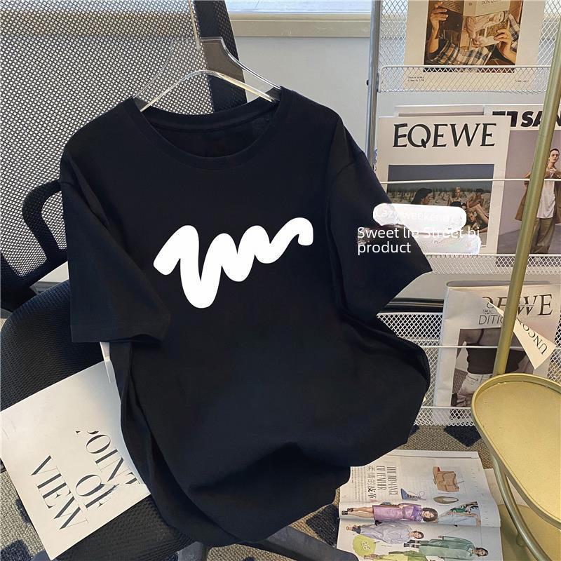 Damen-Sommer-T-Shirt aus reiner Baumwolle (200 g) mit einfachem Aufdruck