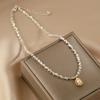 Single natural pearl pendant necklace women's spring new popular broken silver neck chain exquisite design collarbone chain