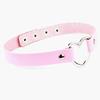 Four-Buckle Harajuku Punk PU Leather Peach Heart Necklace