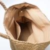 New Simple Solid Color Straw Bag Women's Large Capacity Shoulder Handwoven Bag Seaside Vacation Beach Handbag