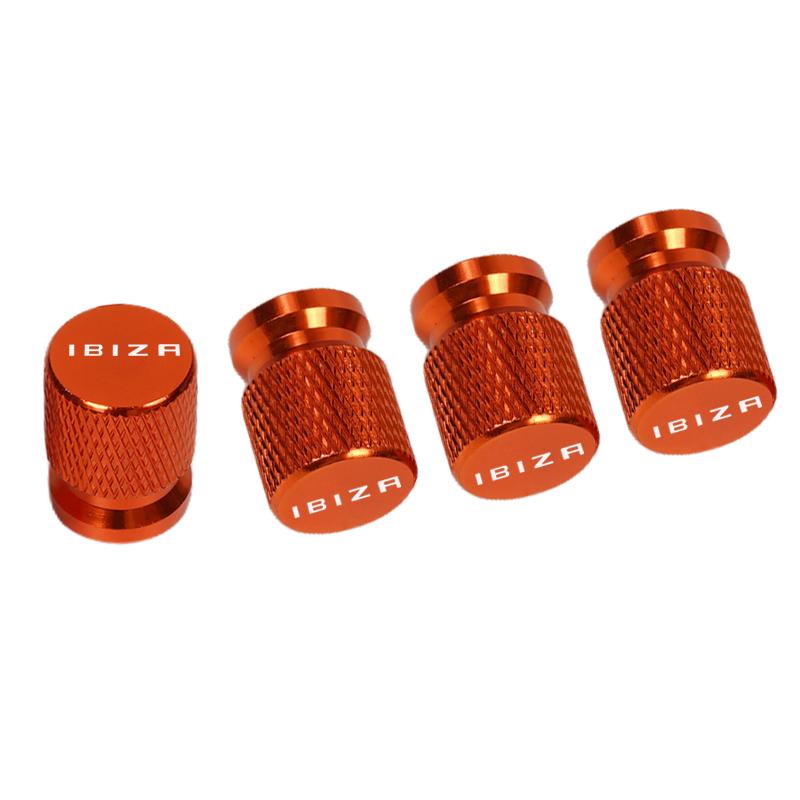rldf3 4pcs Car CNC Aluminum Tire Valve Air Port Stem Cover Caps For SEAT IBIZA Accessories
