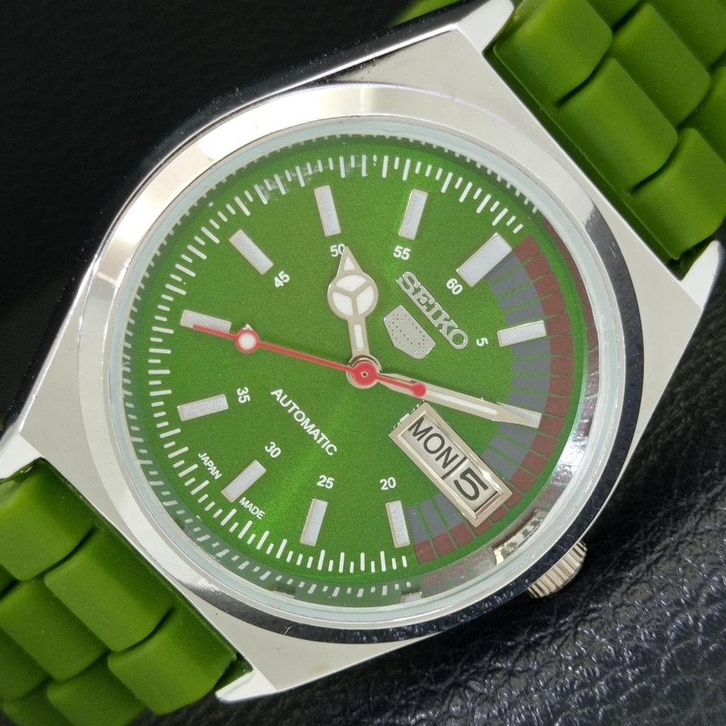 JAPAN VINTAGE REFURBISHED SEIKO 5 AUTOMATIC 6309A MENS GREEN WATCH a440779-4 Sk-a440779