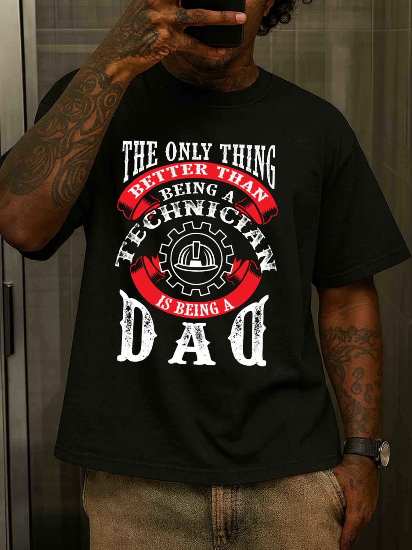 Men s T-Shirt Y2K Technician Dad Black S