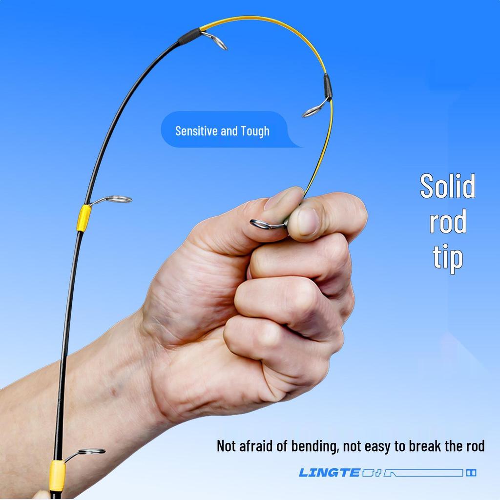 Ice Fishing Rod Set with Telescopic Imitation Wood Grain Rod and Micro Lead Reel